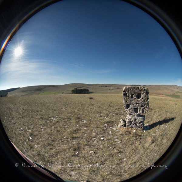 Paysage du causse au fisheye