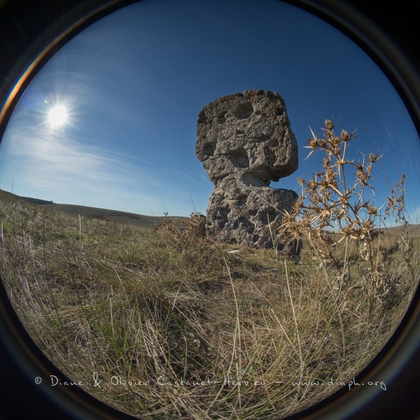 Paysage du causse au fisheye