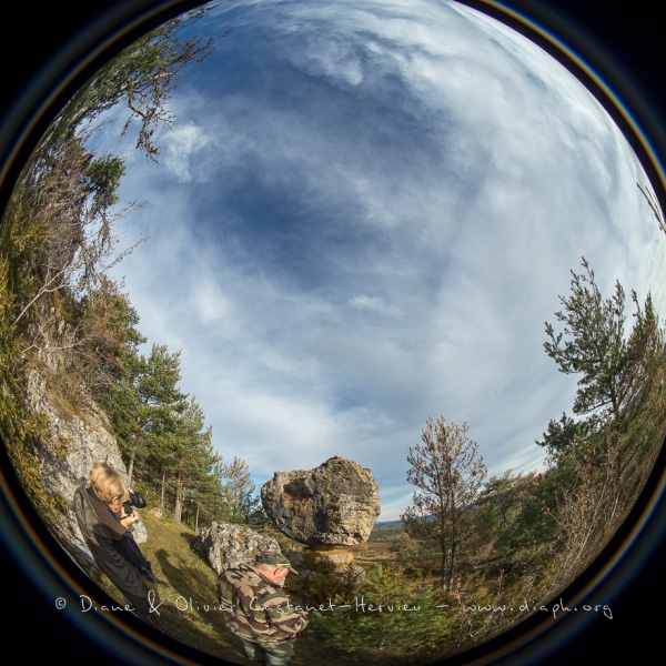 Paysage du causse au fisheye