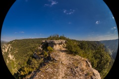 Paysage du causse au fisheye