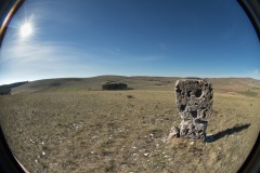 Paysage du causse au fisheye