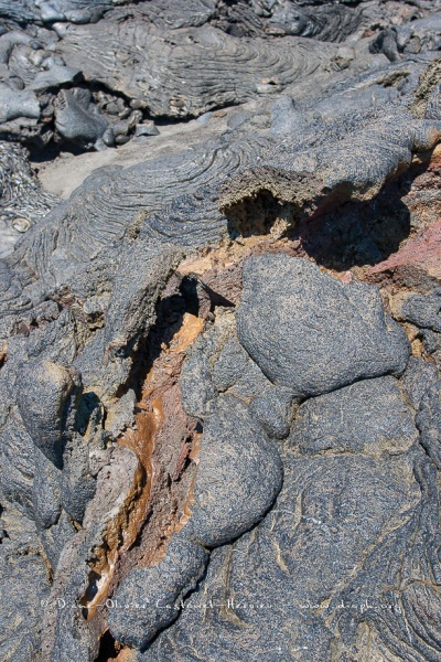 Coulées de lave, île de Santiago, Bahia Sullivan - îles Galapagos