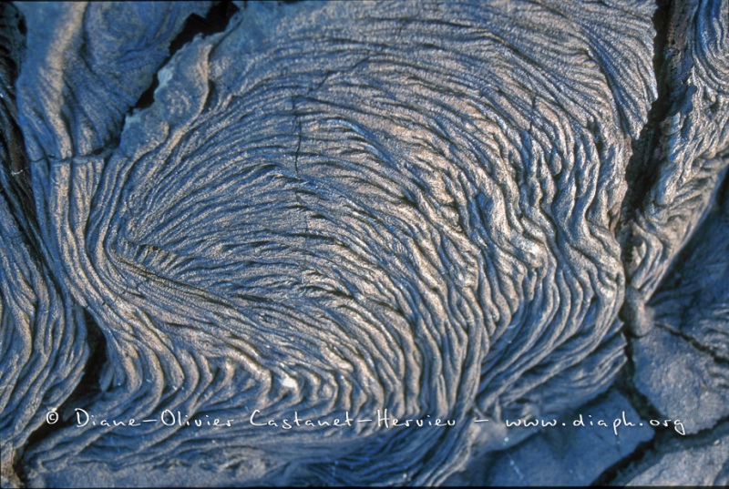 Détail de laves cordées - ïles Galapagos